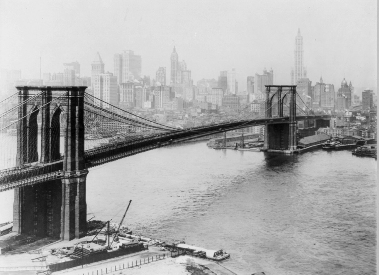 USA Brooklyn Bridge Manhattan (black and white)